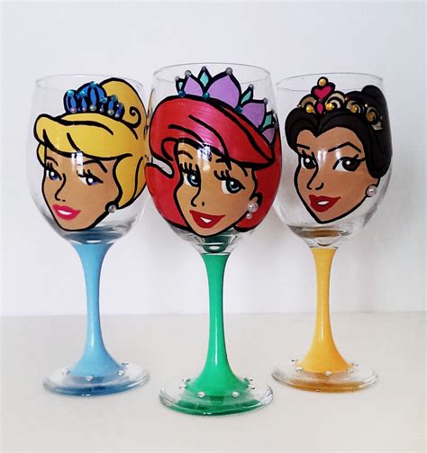 Disney Princess Collection Set Of 3 Wine Glasses Pick Your Favorite