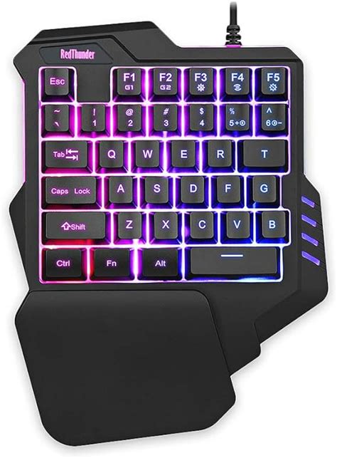 RedThunder One Handed Gaming Keyboard RGB Backlit 35 Keys Portable Mini ...