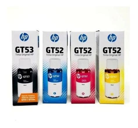 Combo 4 Botella Tinta Hp Gt53 Negro Gt52 Cian Magenta Amaril Envío gratis