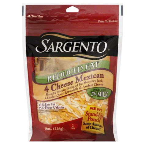 Sargento Reduced Fat Four Cheese Mexican Blend 8 Oz Shipt