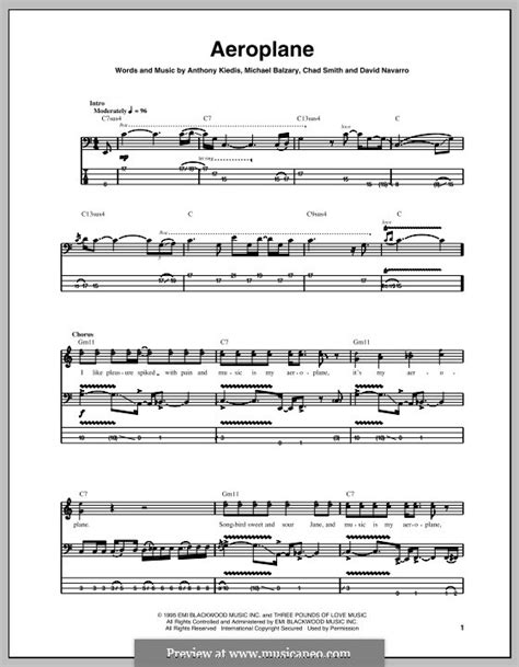 Aeroplane Red Hot Chili Peppers By Flea A Kiedis C Smith D Navarro On MusicaNeo