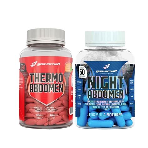 Kit Thermo Abdomen 120 Cáps Night Abdomen Bodyaction em Promoção na