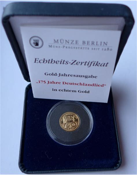 Medaille Gold Jahresausgabe Jahre Deutschlandlied