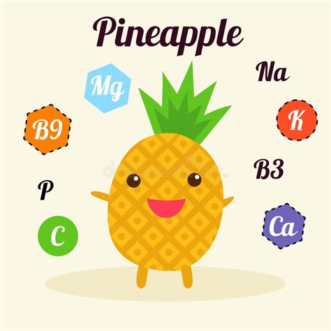 Infographics De Vitamines D Ananas Dans Un Style Plat Illustration De