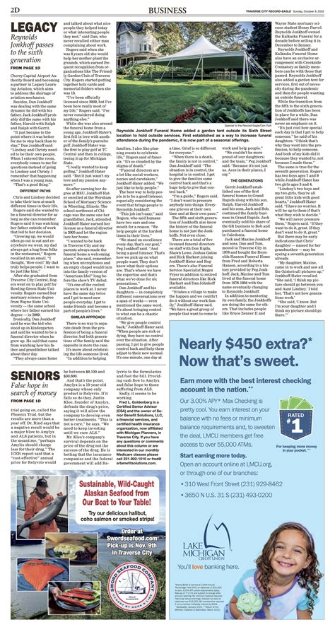 LEGACY LIVES ON | Reynolds-Jonkhoff Funeral Home - Traverse City, MI