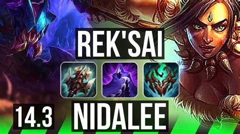 Rek Sai Vs Nidalee Jng Winrate Kr Grandmaster Youtube