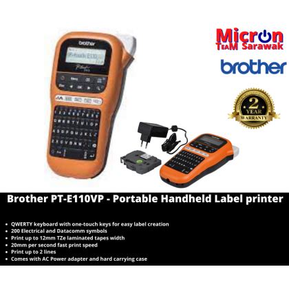 Brother Pt E Vp Portable Handheld Label Printer For Electrical And