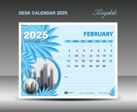 Calendar 2025 Design- February 2025 Template, Desk Calendar 2025 ...