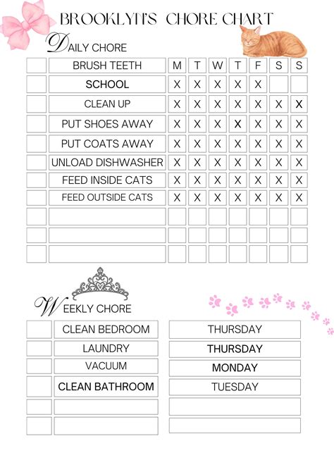 Personalized Kid's Chore Chart - Etsy