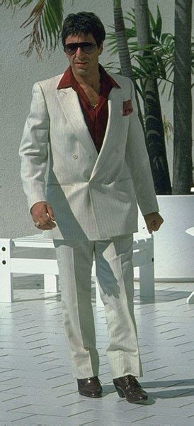 Scarface: Tony’s White Pinstripe Suit | BAMF Style | Scarface, Tony ...