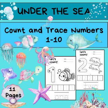 UNDER THE SEA Numbers 1 10 Trace Count And Color By The True Blue Star