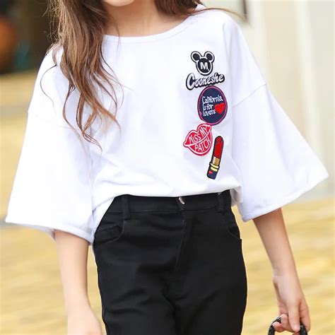 Fashion T Shirt for Teen Girls Half Sleeves Cotton School Girls Clothes ...