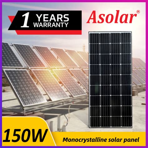 Asolar 1 Year Warranty 150W Solar Panel Mono 150 Watt 18 Volt Pv Solar