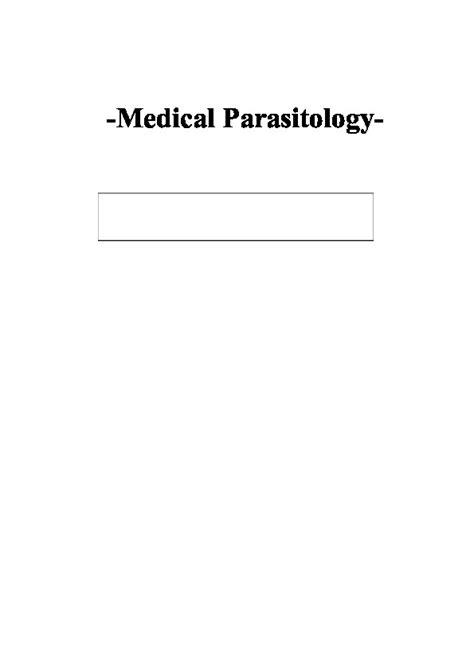 Parasitology Practical Manual Pdfcoffee