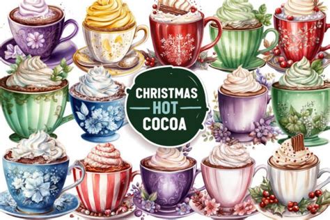 Christmas Hot Cocoa Watercolor Clipart Graphic By Ak Artwork Creative Fabrica