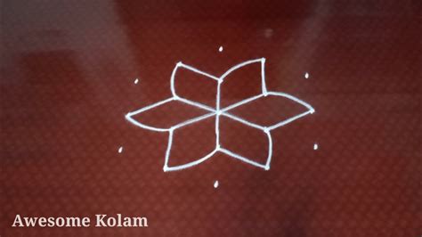 Flower Padi Kolam Geethala Muggulu With 5 3 Dots Awesome Kolam