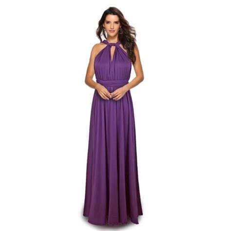 ROBE Femme Couleur unie Longue Sexy dos nu de soirée style3 violet