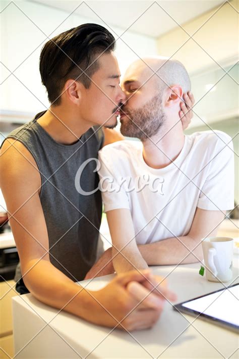 Gay Couple Kissing Photos By Canva