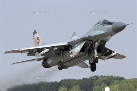 Bulgarian Air Force MiG 29 jet fighter taking off 11079016857 の写真素材