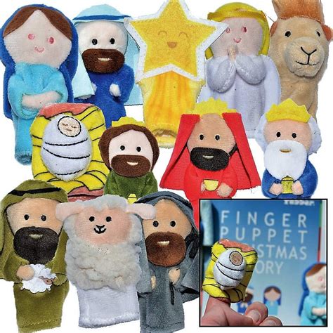 The Nativity Christmas Story Finger Puppet Set 12 Pack