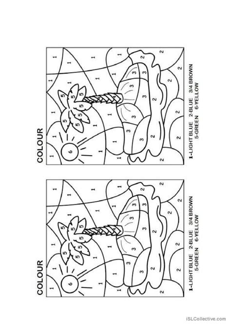 Colour By Number English Esl Worksheets Pdf And Doc