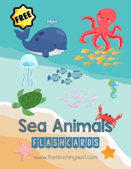 Sea Animals Flashcards - The Teaching Aunt