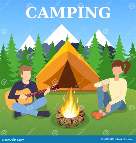 Set Of Tourists And Campers Hikers Cartoon Characters Flat Vector