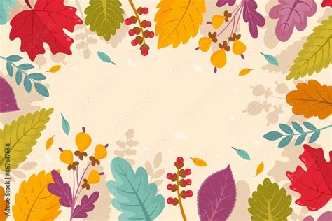 cartoon autumn leaves background vector design illustration Stock ...