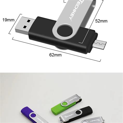 OTG USB флеш-накопитель Techkey 32 ГБ флеш-накопитель металлический ...