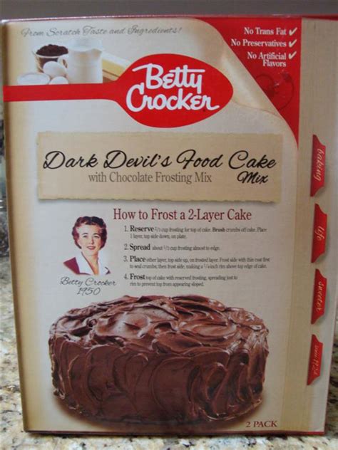 Betty Crocker Cake Mix Box Back