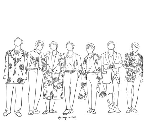 Latest Bts Line Art Drawing Arte De Silueta Arte Lineal