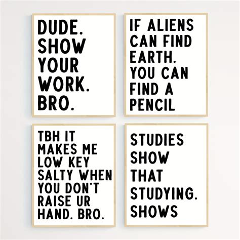 Temu4pcs Canvas Poster Modern Art Math Classroom Decor Bundle Poster