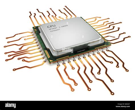 CPU central processor unit isolated on white. 3d Stock Photo - Alamy