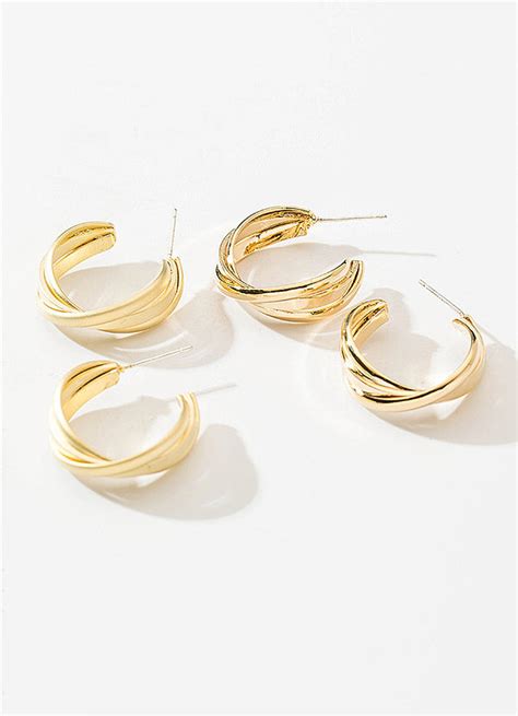 Twisted Double Hoop Earrings Jewelry Azazie