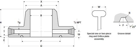 Asme B16 36 900 Rtj Orifice Flanges 900 Rtj Orifice Flange Dimensions