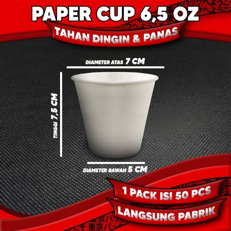 Jual Hot Cup 6 5 Oz Paper Cup 6 5oz Gelas Kertas Kopi Murah Shopee Indonesia