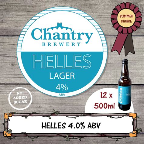 Helles 4.0% – 12 x 500ml bottles – Chantry Brewery