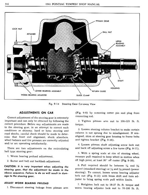 1961 Pontiac Tempest Shop Manual Steering Page 7 Of 13