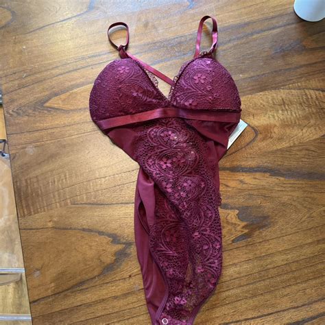 Red Lace Lingerie Depop