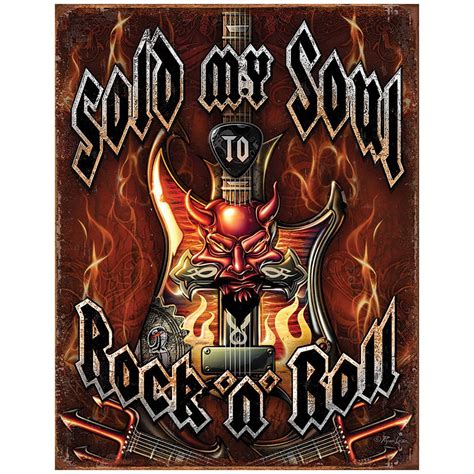 Sold My Soul To Rock N Roll Tin Sign Adds A Cool Vintage Look To Your