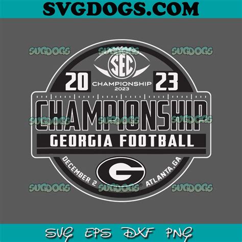 Georgia Bulldogs SEC Championship 2023 Football Red SVG