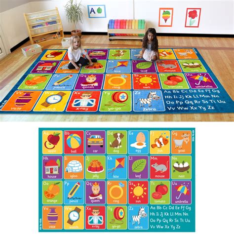 Square Alphabet Picture Learning Carpet W3000 x D2000mm | Educational ...