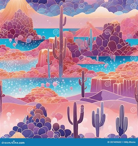 Fantasy Concept Art The Crystal Desert S Luminescent Ecosystem Seq 26 Of 29 Stock Illustration