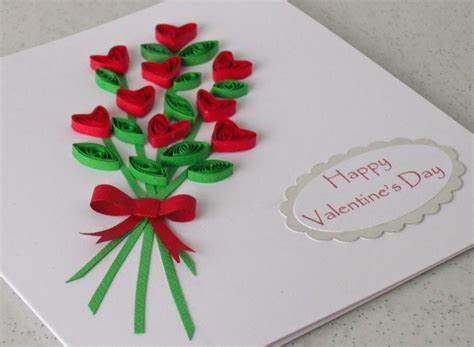 Paper Quilling Card For Valentines Day ~ Easy Arts And Crafts