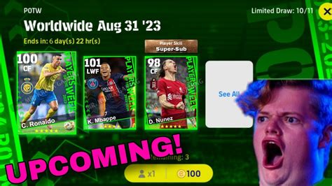 POTW WORLDWIDE AUG 31 23 Upcoming POTW Ronaldo Mbappe Nunez