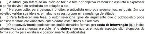 Leia as afirmativas abaixo sobre o gênero textual ARTIGO DE OPINIÃO e