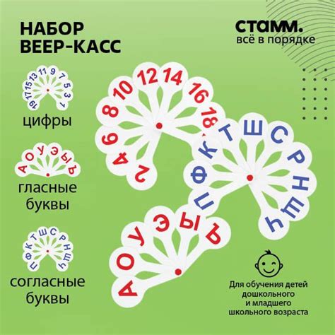 Буквы Стамм ВК12 Набор касс (3 веера) гласные-согласные и цифры ...