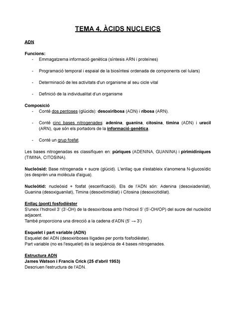 Bioquímica TEMA 4 Apunts de classe i diapositives de l assignatura