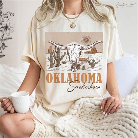 Oklahoma Smokeshow Shirts Zach Bryan Retro Cow Skull Etsy Canada