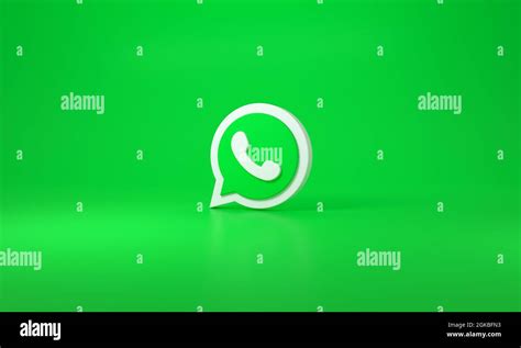 Whatsapp logo on green background. 3D rendering Stock Photo - Alamy